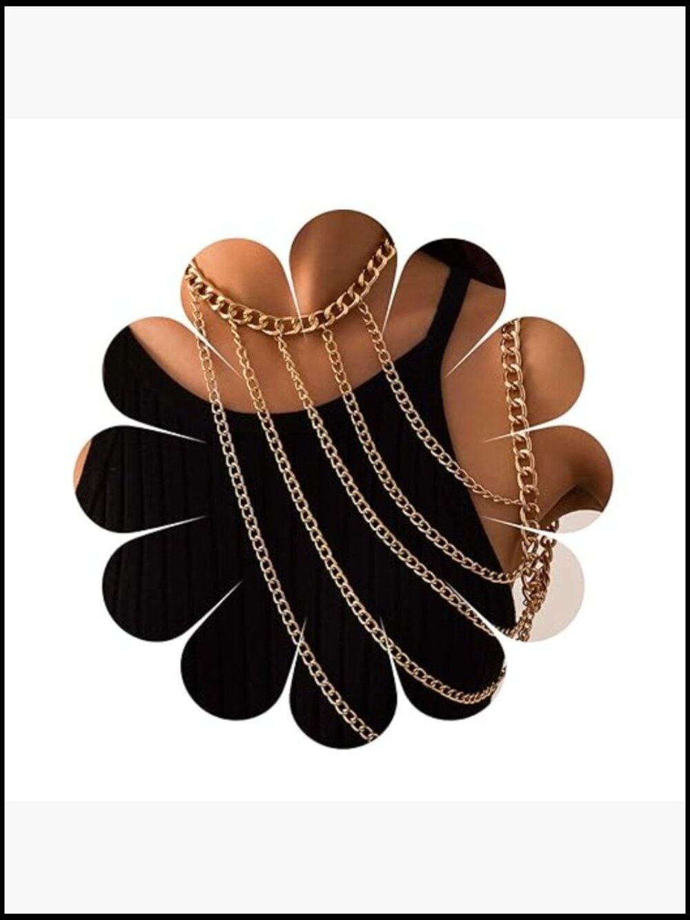 Gold Multi-Strand Chain Necklace - Fashion Women Jewelry